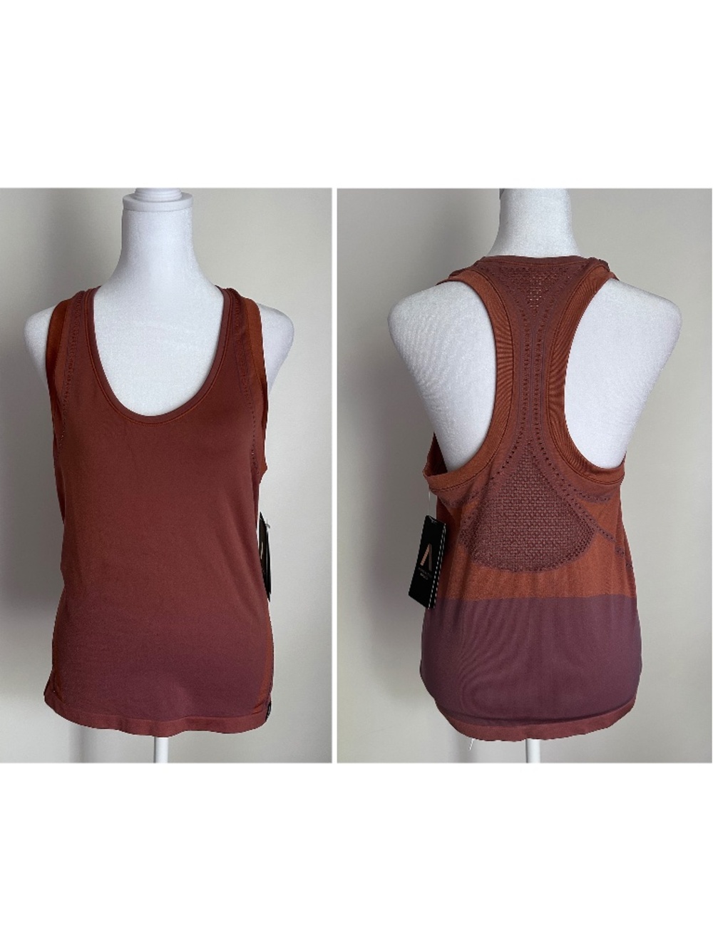 NWT Athleta Allyson Felix Legend Shine Tank, Seamless, Copper & Mauve, Large